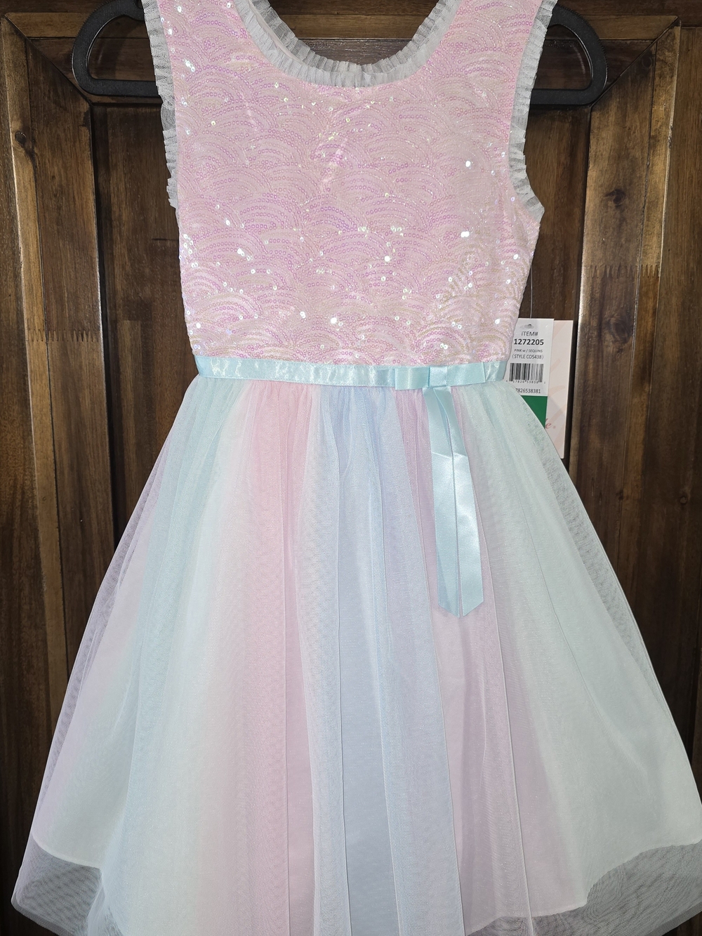 Jona Michelle Girls' Pastel Sequin & Multi-Tulle Party Dress